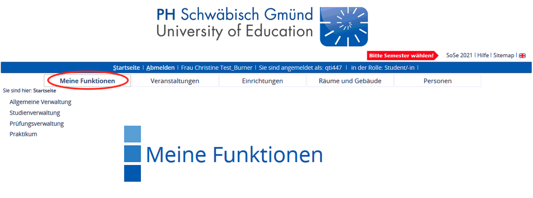 Screenshot LSF, der Button Funktionen ist rot eingekreist Screenshot LSF, der Button Funktionen ist rot eingekreist