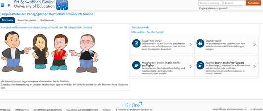 Screenshot Campus-Portal der PH Schwäbisch Gmünd Screenshot Campus-Portal der PH Schwäbisch Gmünd