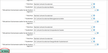 Screenshot Campus-Portal Bewerbungsantrag Lehramt Grundschule Screenshot Campus-Portal Bewerbungsantrag Lehramt Grundschule